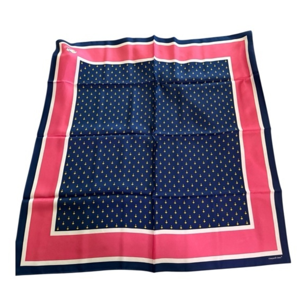 Vineyard Vines Navy Ryder Cup 2025 Bethpage Black Silk Scarf Preppy Golf Luxury